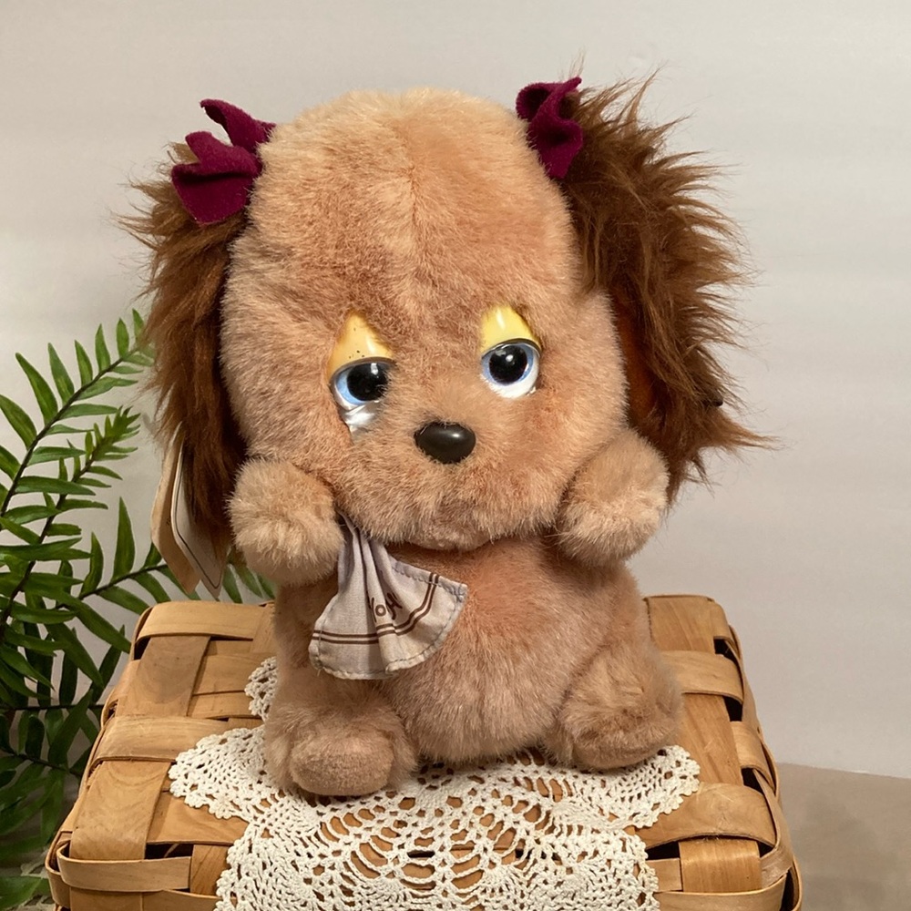 Vintage Lil Weeper Puppy Dog Plush Stuffed Animal With Tags 1983